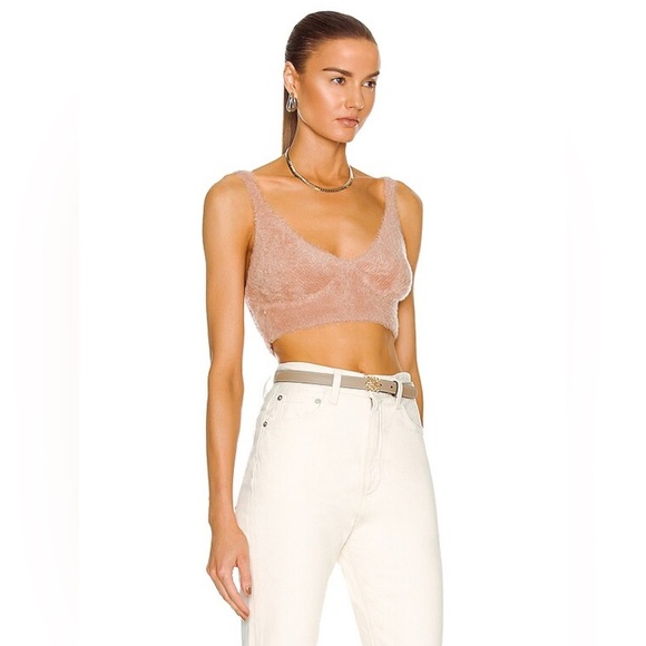 Jonathan Simkhai Caroline Feathered Rib Bralette Plush Blush Pink sz XS - Picture 2 of 11